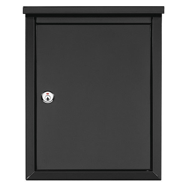 Mailbox, Black, Powder Coated, 1 Doors, Wall Mounted, Locking