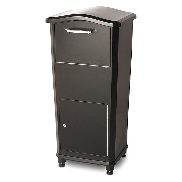 Mail Drop Box, Black, Powder Coated, 1 Doors, Surface, Locking