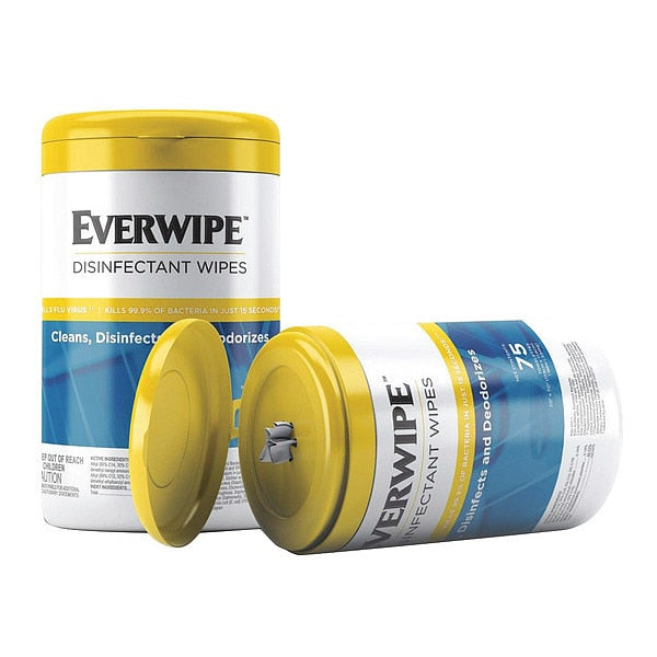 Disinfectant Wipe, Canister, Lemon, White