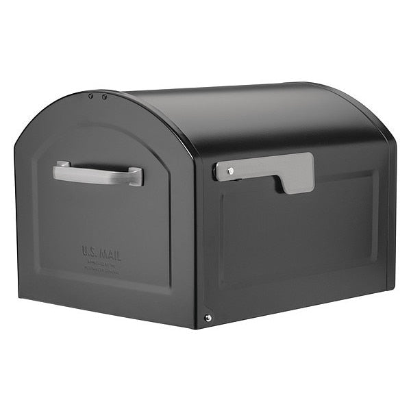 Mailbox, Black, Powder Coated, 1 Doors, Surface/Post, 7C