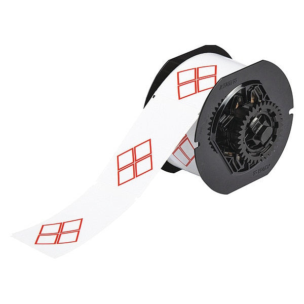 Printer Label, Red/White, Labels/Roll: 340