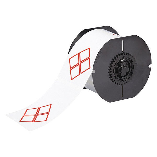 Printer Label, Red/White, Labels/Roll: 270
