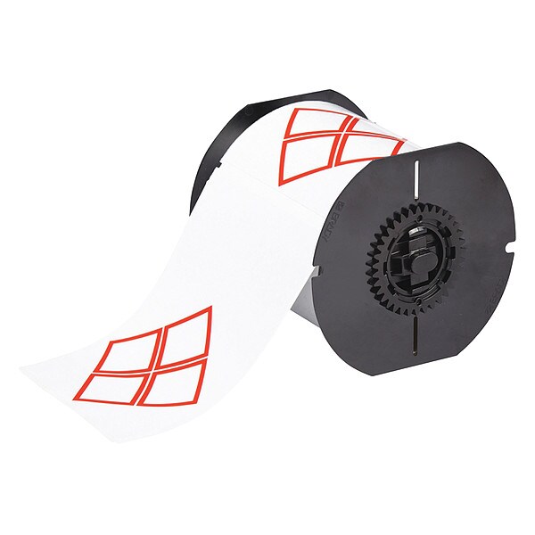 Printer Label, Red/White, Labels/Roll: 200