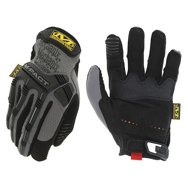 Mechanics Gloves, Gray, 9, PR