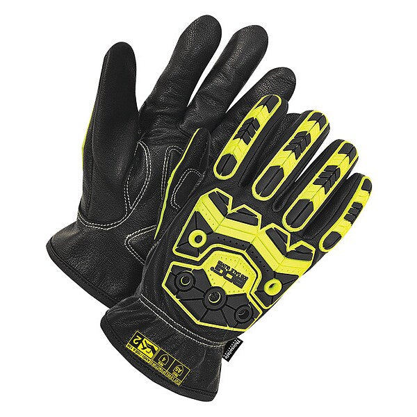 Oil Resist Cut Resist C100 Lined Goatskin Driver with Impact, Shrink Wrapped, Size XS