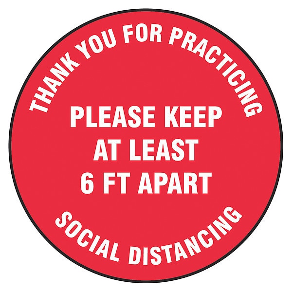 Floor Sign, 12 in H, 12 in W, Vinyl, English, MFS422