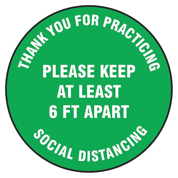 Floor Sign, 12 in H, 12 in W, Vinyl, English, MFS424