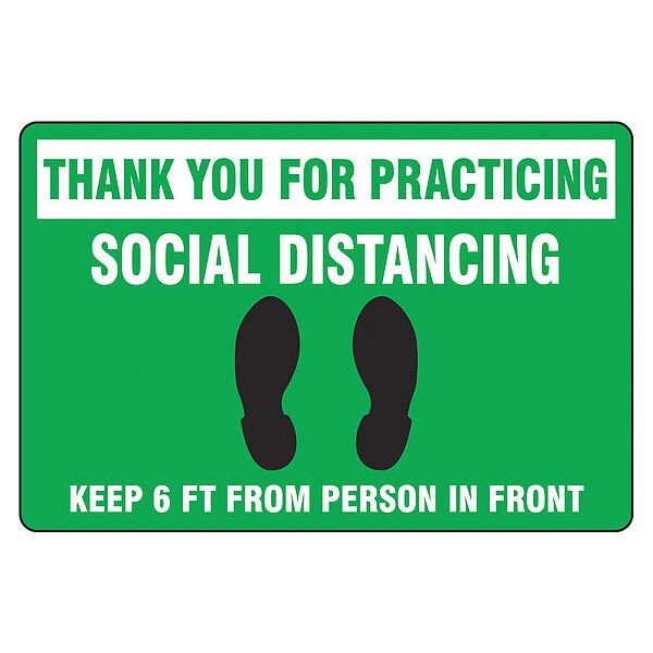 Floor Sign, 12 in H, 18 in W, Vinyl, English, PSR300