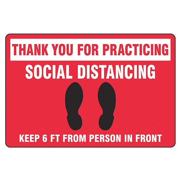 Floor Sign, 12 in H, 18 in W, Vinyl, English, PSR301