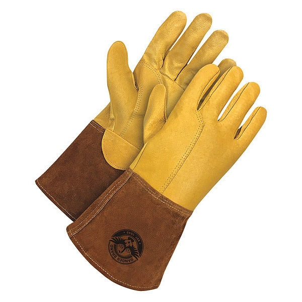 Gander Brand Full Grain Leather w/ Spit Leather Cowhide Gaun, Size L