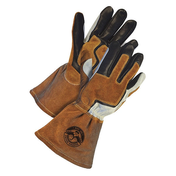 Gander MIG Welder Grain Black / Split Brown Cow Fleece Lined, Size L
