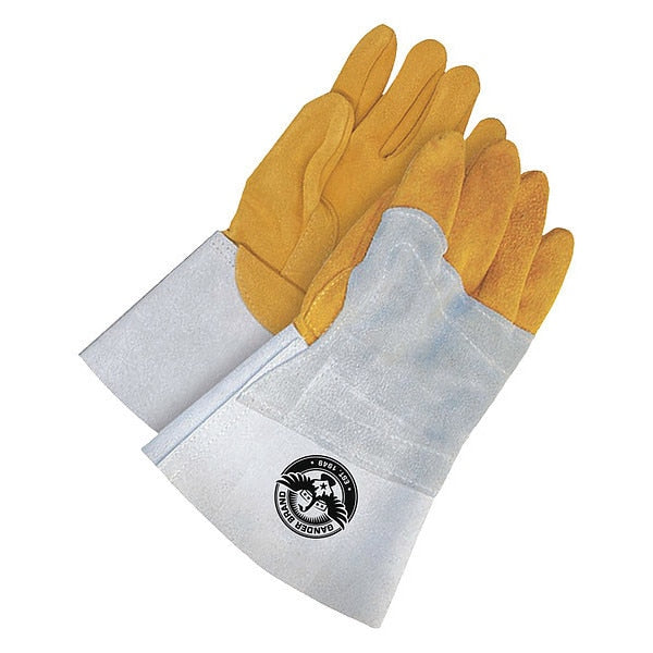 Welding Glove TIG Grain Deerskin Back Hand Patch Left Hand, Shrink Wrapped, Size S