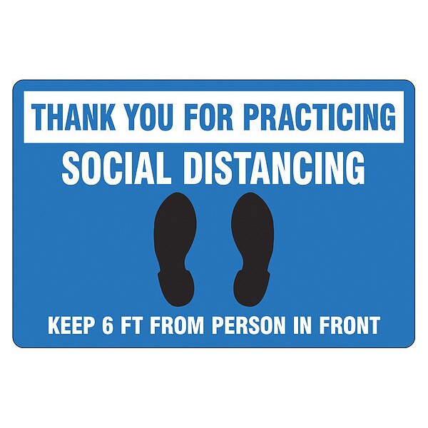 Floor Sign, 12 in H, 18 in W, Vinyl, English, PSR304