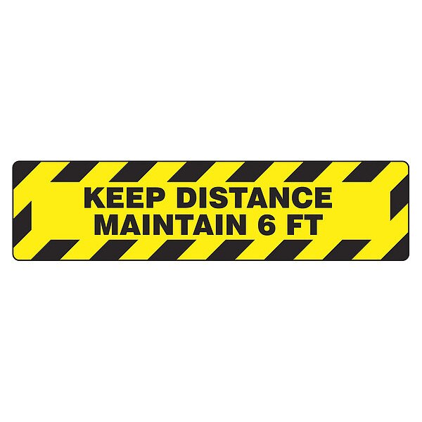 Floor Sign, 6 in H, 24 in W, Vinyl, English, PSR290