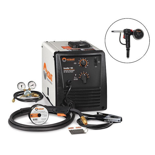 MIG Welder, Handler(R), 1, 230V AC, 25 to 190A DC, 30 %