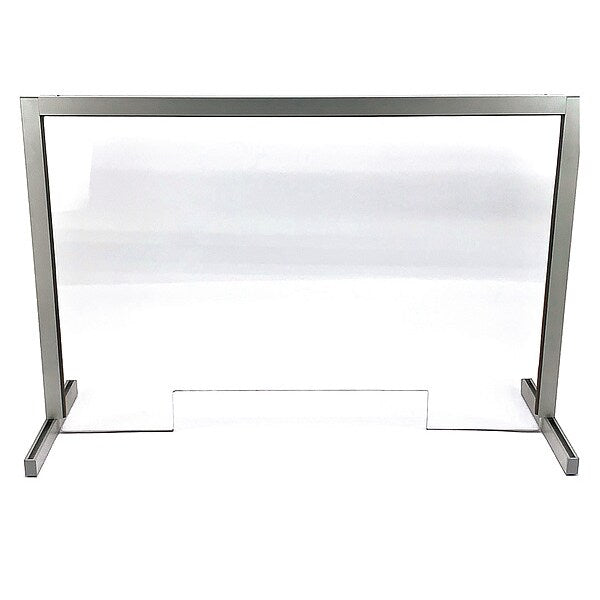 Acrylic shield barrier with pass thru