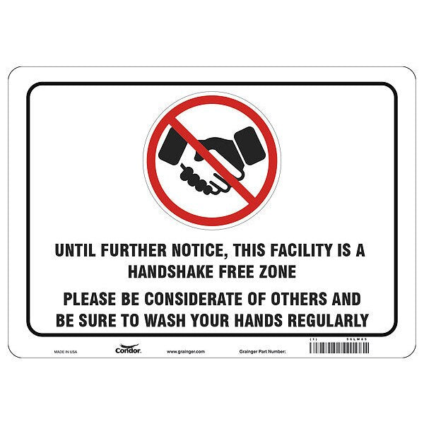 Handshake Free Zone Sign, 14