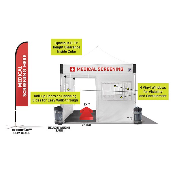 Medical Screening Kit, 10 ft. L, 10 ft. W