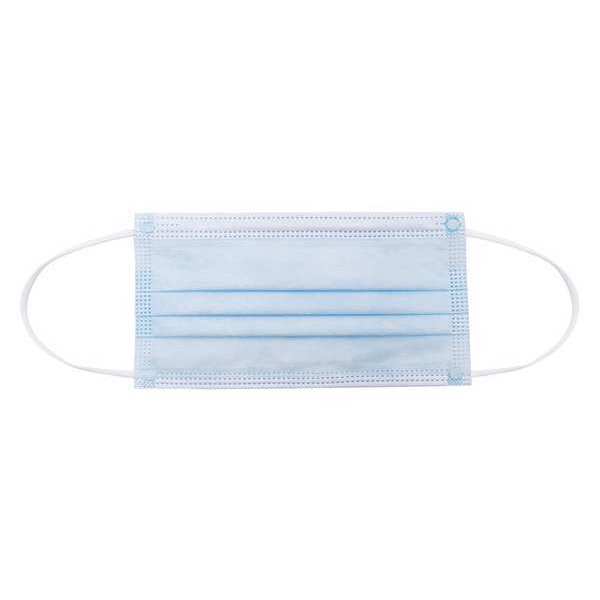 Healthcare Face Mask, Surgical, Level 1, Metal Nose Clip, Dual Headstrap, Flat-Fold, Blue, 50 Pack