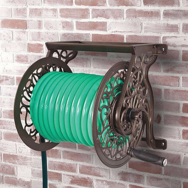 Garden Hose Reel, Wall Mount, Aluminum