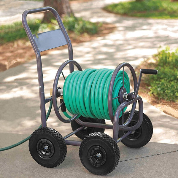 Garden Hose Reel, Cart, 6 in, Steel
