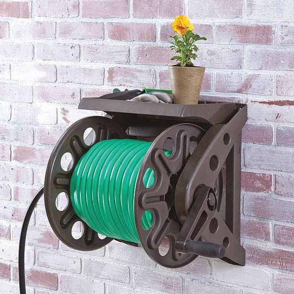 Garden Hose Reel, Wall Mount, 6 in, Resin