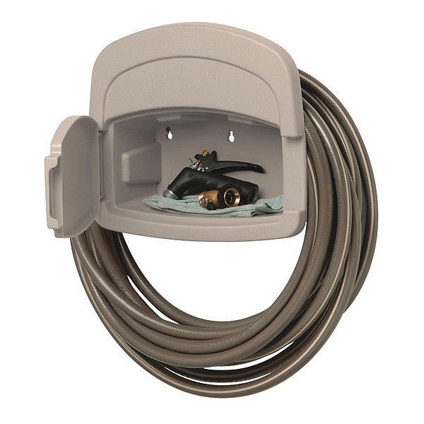 Garden Hose Hanger, Resin, 6 in W, Taupe
