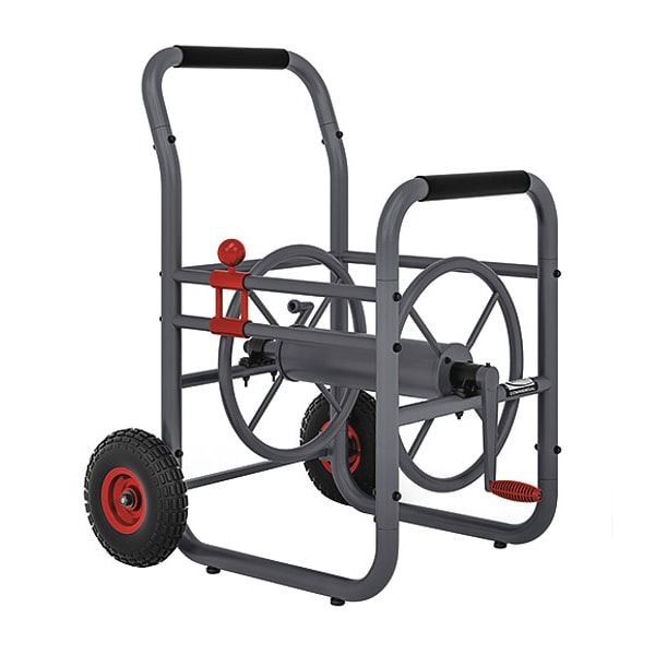 Garden Hose Reel, Cart, 18 in, Steel 200ft