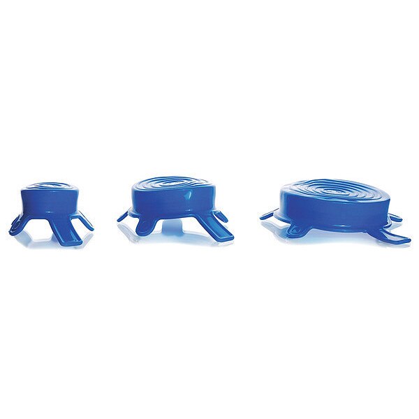 Cap, 44 mm, 66 mm, 84 mm Dia, Blue, PK3