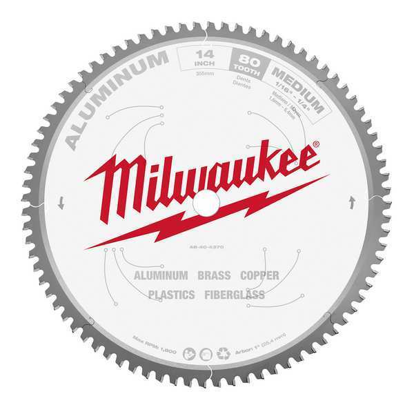 14 in. 80 Tooth Aluminum Cutting Circular Saw Blade (1 in. Arbor)