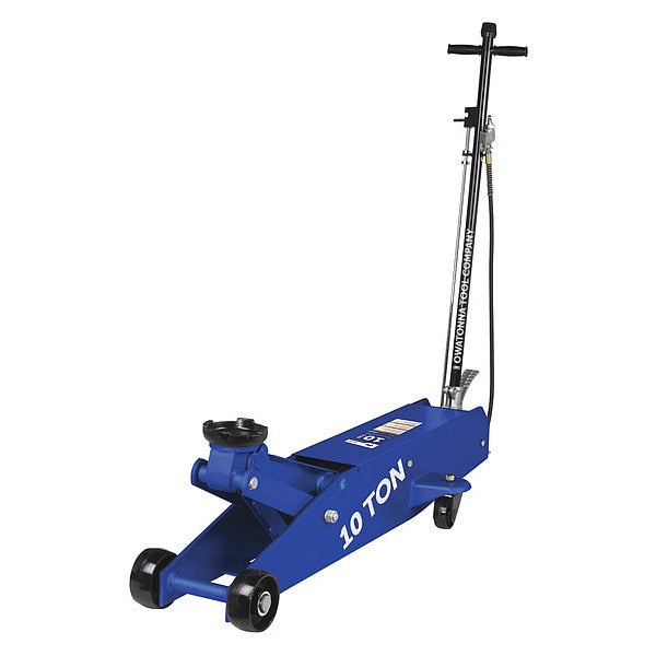 10 ton Air/Hydraulic Service Jack 22 in Max. Lifting H., 6 3/8 in Min. Lifting H