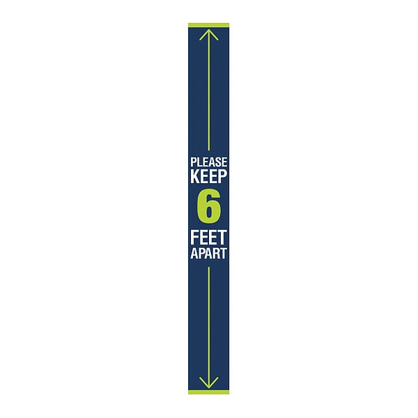 Decal, 72 in H, 8 in W, Vinyl, English, FS-728-001