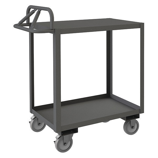 Steel Cart, Ergonomic, 2 Shelves, 1,200 lb