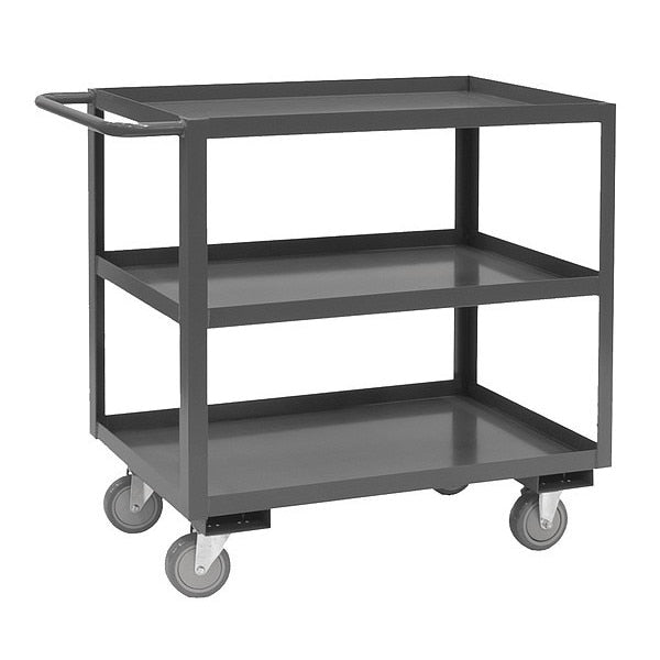 Steel Cart, Flat, 3 Shelves, 1,200 lb