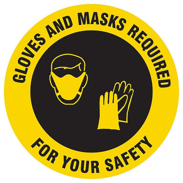 Safety Sign, 12 in H, 12 in W, Plastic, Circle, English, HWB784T1212