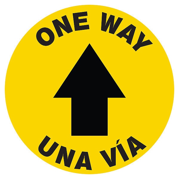 Safety Sign, 12 in H, 12 in W, Plastic, Circle, English, HWB794T1212