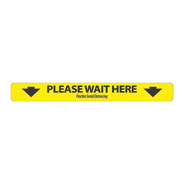Safety Sign, 2 1/4 in H, 20 in W, Plastic, Rectangle, English, 10165