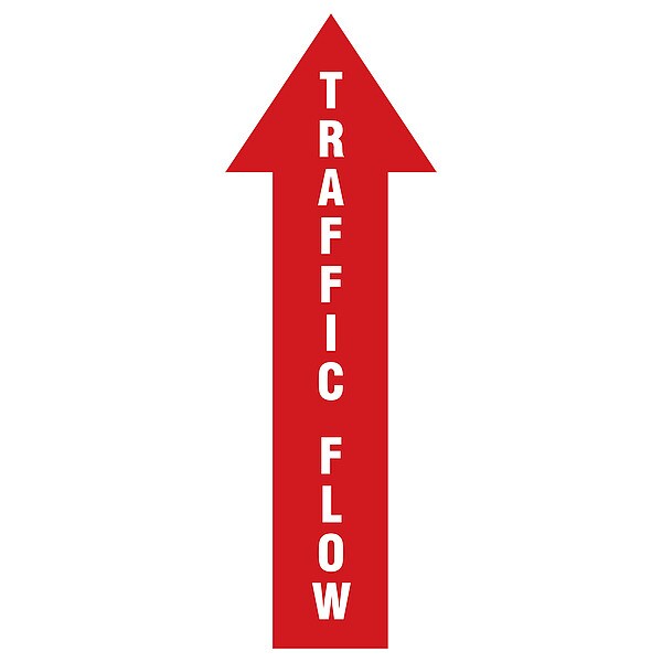 Safety Sign, 12 in H, 4 in W, Plastic, Arrow, English, HWB778T1204