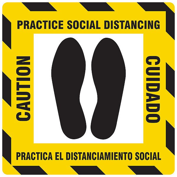 Safety Sign, 12 in H, 12 in W, Plastic, Square, English, Spanish, HWB780T1212