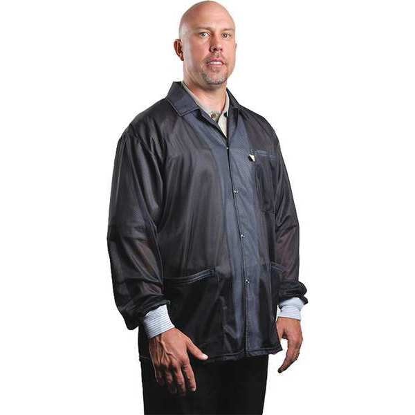 Jacket, w/Knitted Cuffs, Black, XL