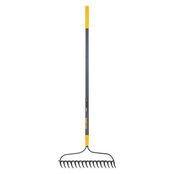 Bow Rake, 16 Tine, Fiberglass Handle
