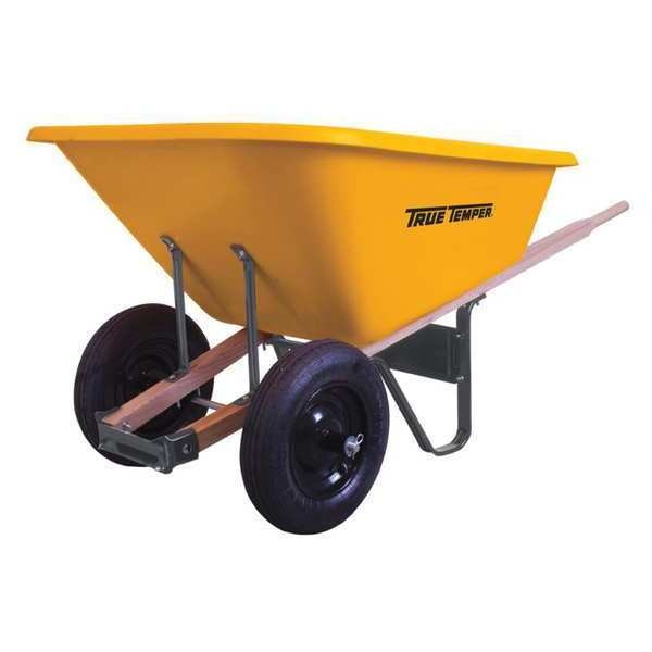 Poly Wheelbarrow, Dual Wheels, 8cu. ft.