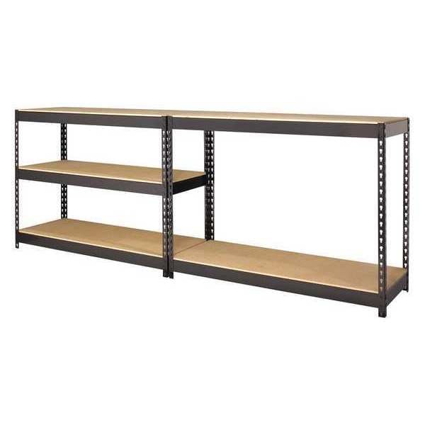 Boltless Shelving Unit, 18 in D x 48 in W x 72 in H, 5 Shelves, Steel