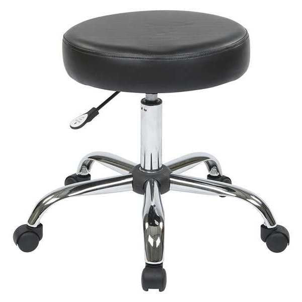 Backless Vinyl Stool, Black