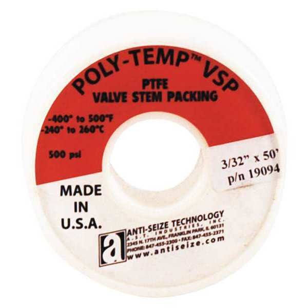 PTFE Valve Stem Packing, 3/32