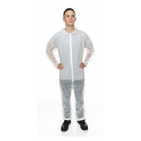 Polypropylene Coverall, 5XL, White, PK25, 5XL, White