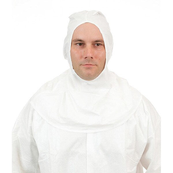Microporous Full Face Hood, White, PK100
