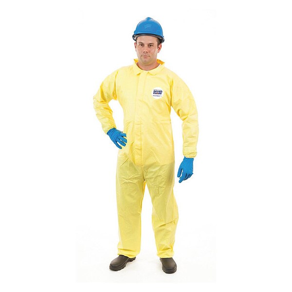 Chemical Splash Coverall, S, Yellow, PK12, S, Yellow