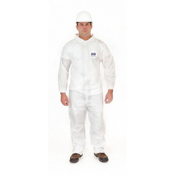 Coverall, Elastic Wrist, S, White, PK25