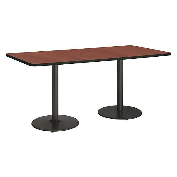 Rectangle Ped Table, Mahogany/Black, 42